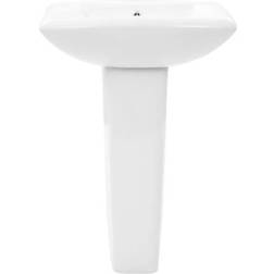 vidaXL Lavabo Autoportant Avec Socle Céramique Blanc 580x470x200 mm