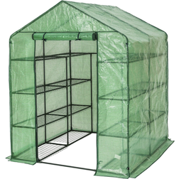 tectake Greenhouse with Tarpaulin 2.1m² Acier inoxydable Plastique