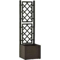 vidaXL Lit Surélevé de Jardin et Treillis et Système d'Arrosage Patio Extérieur 43x43x142cm