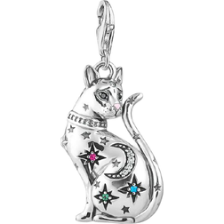 Thomas Sabo Charm Club Cat Constellation Charm Pendant - Silver/Multicolour