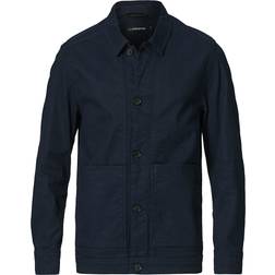 J.Lindeberg Eric Cotton Linen Overshirt - Blue/JL Navy