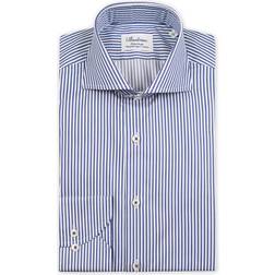 Stenströms Fitted Body Stripe Shirt - White/Blue