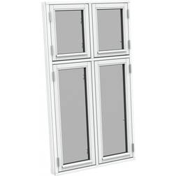 Sparvinduer DB0204 Aluminium, Træ Sidehængt vindue Vindue med 3-lags glas 82x86cm