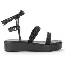 Michael Kors Marina Woven Lace-Up Sandal - Black