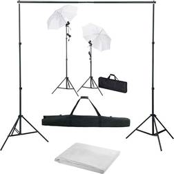 vidaXL Photo Studio with Backgrounds, Lamps and Umbrellas 500x300cm White
