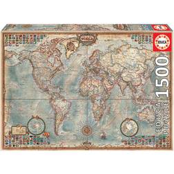 Educa Antique Political World Map 1500 Pieces