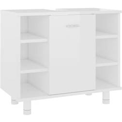 vidaXL Mobile Da Bagno Nero 60x32x53.5 cm Legno Multistrato