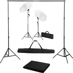 vidaXL Kit de Studio Photo et Toile de Fond Lampes et Parapluies Kit d'Eclairage Support de Trépied Photographie Portraits Publicitaire