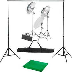 vidaXL Kit Studio Fotografico Con Set Luci E Fondale