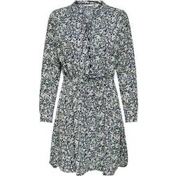 Only Cory L/S V-Neck Tunic - Crème/Donkerblauw/Groen/Wit