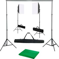 vidaXL Kit de Studio Photo et Toile de Fond et Boîtes à Lumière Kit d'Eclairage Photographie de Portraits Produits Numériques Support de Trépied