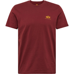 Alpha Industries Basic T Small Logo T-shirt - Burgundy/Yellow