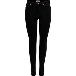 Only Power Mid Push Up Skinny Fit Jeans - Black