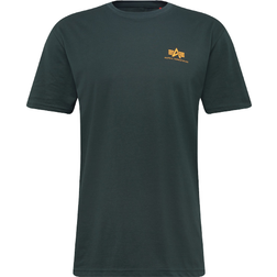 Alpha Industries Basic T Small Logo T-shirt - Dark Green/orange