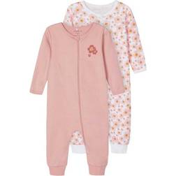 Name It Zip Nightsuit 2-pack - Pink/Silver Pink (13189061)