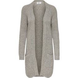 Only Bernice Long Knitted Cardigan - Grey/Light Grey Melange