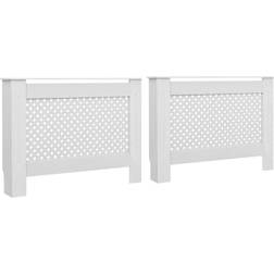 vidaXL Lämpöpatterin Suojat 2 kpl Valkoinen 112x19x81,5 cm