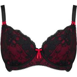Pour Moi Amour Underwired Non Padded Bra - Black/Scarlet