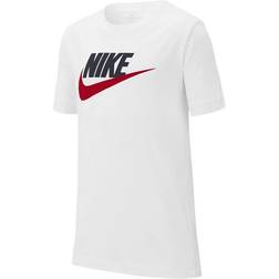 Nike Older Kid's Sportswear T-shirt - White/Obsidian/University Red (AR5252-107)