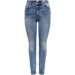 Only Mila High Waist Skinny Ankle Jeans - Blue/Medium Blue Denim