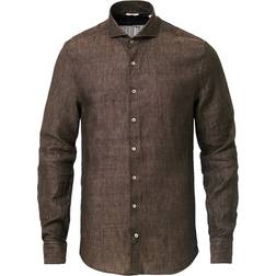 Stenströms Slimline Linen Shirt - Brown