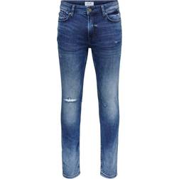 Only & Sons Onsloom Zip Sweat Slim Fit Jeans - Blue/Blue Denim