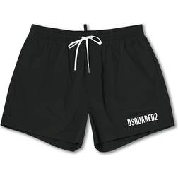 DSquared2 Icon Boxer Mid Swimshorts - Black/Silver