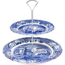 Spode Blue Italian 2-Tier Kagefad