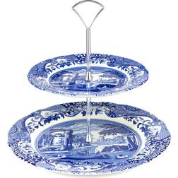 Spode Blue Italian 2-Tier Présentoir à gâteau