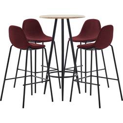 vidaXL 3051175 Bargrupp, 1 Bord inkl. 4 Stolar