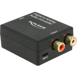 DeLock Toslink/Coaxial/USB Micro B-2RCA F-F Adapter