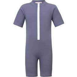 Petit Crabe Noe Sunsuit S/S - Star Midnight Fog