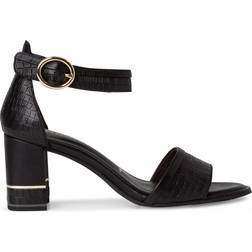 Tamaris Heeled Sandal - Black Croco/Black