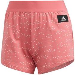adidas Women's Badge of Sport All Over Print Shorts - Hazy Rose