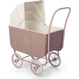 by Astrup Doll Pram Retro Rattan Rose