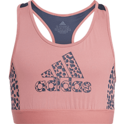 Adidas Designed To Move Leopard Sports Bra - Hazy Rose/Crew Navy