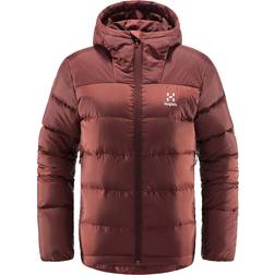 Haglöfs Bield Down Hood Jacket Women - Maroon Red