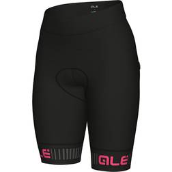 Ale Pantaloncini Ciclismo Traguardo Nero Donna - Fluo