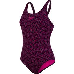 Speedo Boomstar Muscleback Swimsuit - Black/Pink