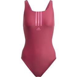 adidas Women's SH3.RO Mid 3-Stripes Swimsuit - Wild Pink/Semi Solar Pink