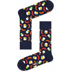 Happy Socks Beer And Sausage Sock - Navy/Red/Orange/White/Yellow/Green