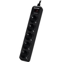 CyberPower Regleta con interruptor B0520SC0-DE/ 5 Tomas de corriente/ Cable 1.8m/ Negra