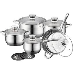 Royalty Line Inox Batterie de cuisine avec couvercle 12 Pièces