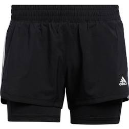 adidas Pacer 3-Stripes Woven Two-in-One Shorts Women - Black/White