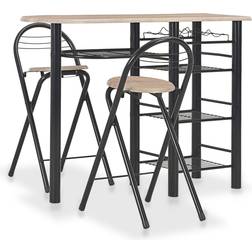 vidaXL 284402 Bargrupp, 1 Bord inkl. 2 Stolar