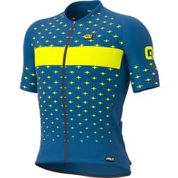 Ale PRR Stars Cycling Jersey Men - Petrol/Fluo Yellow