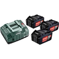 Metabo Juego de 3 baterías y cargador (5,2 ah, 18 v, baterías de iones de litio Power Extreme)