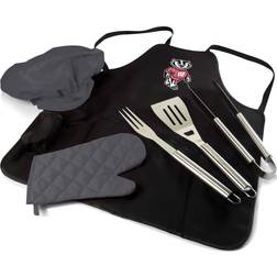 Picnic Time BBQ Tote Pro Grill Set Apron Silver, Green, Black