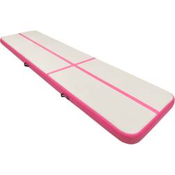 vidaXL Gymnastiekmat met pomp opblaasbaar 600x100x15 cm PVC blauw