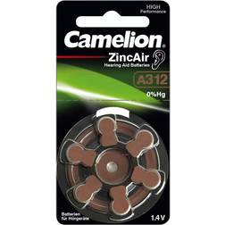 Camelion 6 Piles Pour Appareil Auditif Zinc-air A13 0% Mercury/hg Marron